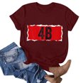 thumbnail image 1 of Fiudx Ofertas Flash Artículos En Oferta Blusa de Manga Corta con Estampado de Moda para Mujer, Divertida Camiseta con Cuello Redondo, 1 of 3