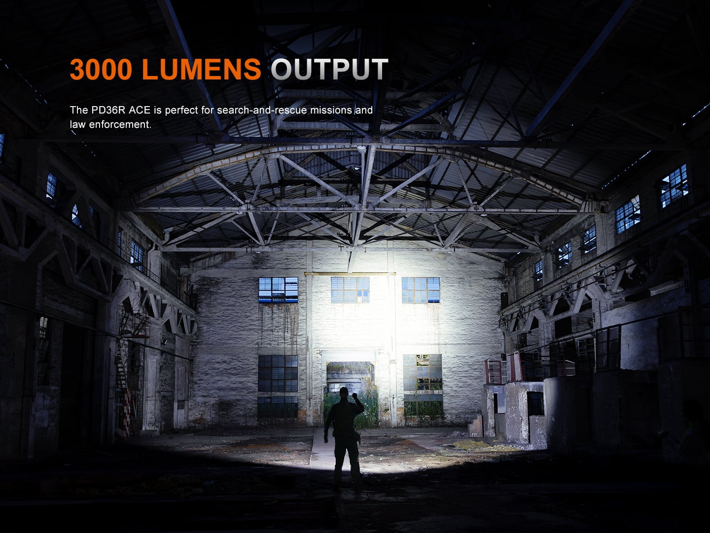Fenix PD36R ACE 3000 Lumens Multi-Mode Rechargeable Tactical Flashlight + LumenTac Organizer
