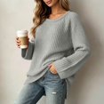 thumbnail image 3 of MexChoioe Women's Sweaters Scoop Neck Ribbed Knit Long Sleeve Oversized Fall Tunic Sweater for Women, 3 of 5