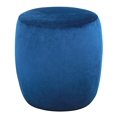thumbnail image 2 of TOV Furniture la Collection de Saules Moderne Velours Rembourré Pouf Rond, Marine, 2 of 9