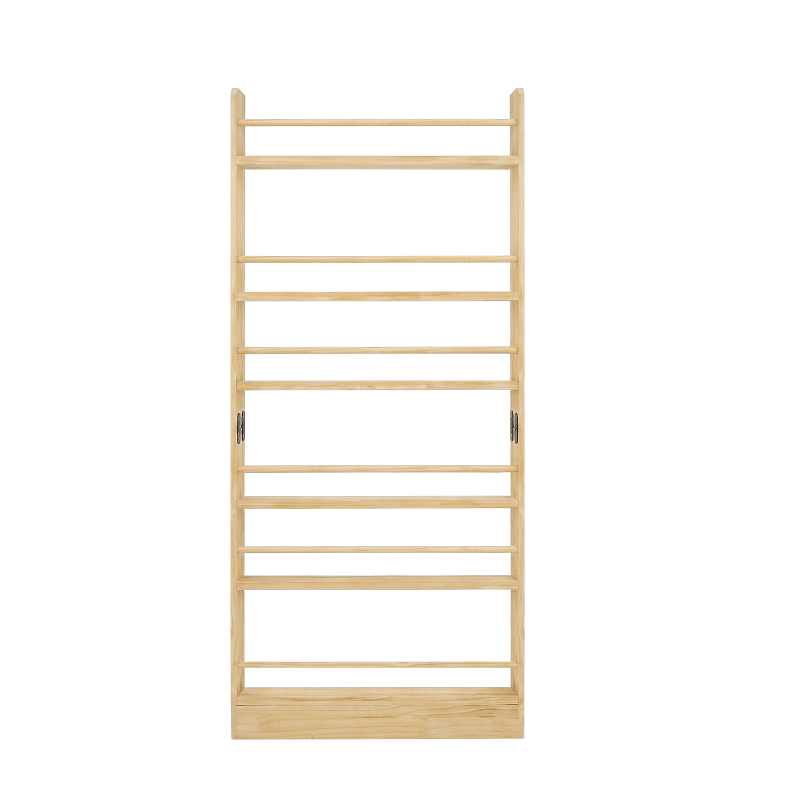 6 Tier Behind The Door Bookshelf, Wooden Kids Bookshelf with Open Storage, Wall Mount Shelve & Space-Saving, Solid Wood Bookshelf for Bedroom, Living Room, Playroom (Natural Wood)