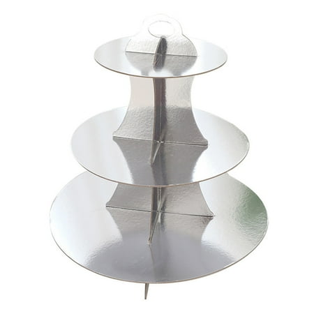 

CHAOMA Round Paper Three-Layer Cupcake Display Dessert Stand Holder for Birthday Decor