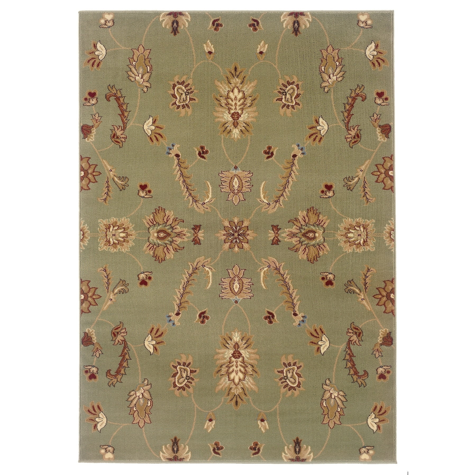 LR Home Adana Green Floral Area Rug ( 5'3 x 7'5 ) 5'3 x 7'5 Walmart