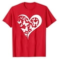 thumbnail image 4 of Xuyuer Valentines Shirts for Women Love Heart Tshirt Cute Graphic Tee Tops Women's Printed Round Neck Short Sleeved Casual T-shirt Short Sleeved Top Short Sleeve Valentines, 4 of 5