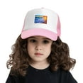 thumbnail image 2 of PAYOHTO Kids Sunset Hawaii Beach Waves Baseball Hat Back Adjustable Mesh Breathable Hats Pink Trucker Cap Outdoor Fishing Sun Caps for Boys or Girls ages 4-10, 2 of 9