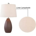 thumbnail image 3 of Maxax 22" Ceramic Table Lamps Set of 2 , Brown Bedside Nightstand Lamps with Oatmeal Shade Desk Lamps for Bedroom, Living Room, Office, 3 of 6