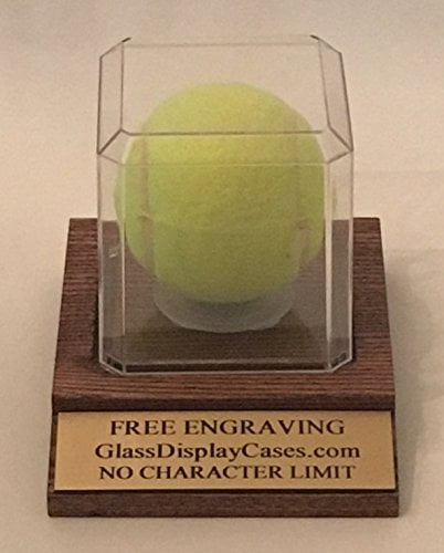 Tennis 1-Ball Acrylic Display Case with Wood Base & Beveled Edges USA Made 