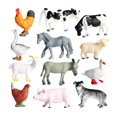 thumbnail image 1 of 12 Pcs Farm Animals Figures Toy Figures Set - Pig Dog Cow Sheep Horse Duck Chicken, 1 of 7