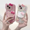thumbnail image 2 of Sanrio-Funda de teléfono original con soporte de Hello Kitty, carcasa a prueba de golpes con dibujos animados para iPhone 14, 11, 13, 12 Pro Max, XR, XS, 7, 8 Plus, SE 2, Y2K Fivean unisex, 2 of 2