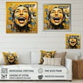 thumbnail image 4 of Designart "Laughs In Sunshine Yellow Popart" Pop Art Floater Framed Wall Art Prints, 4 of 5