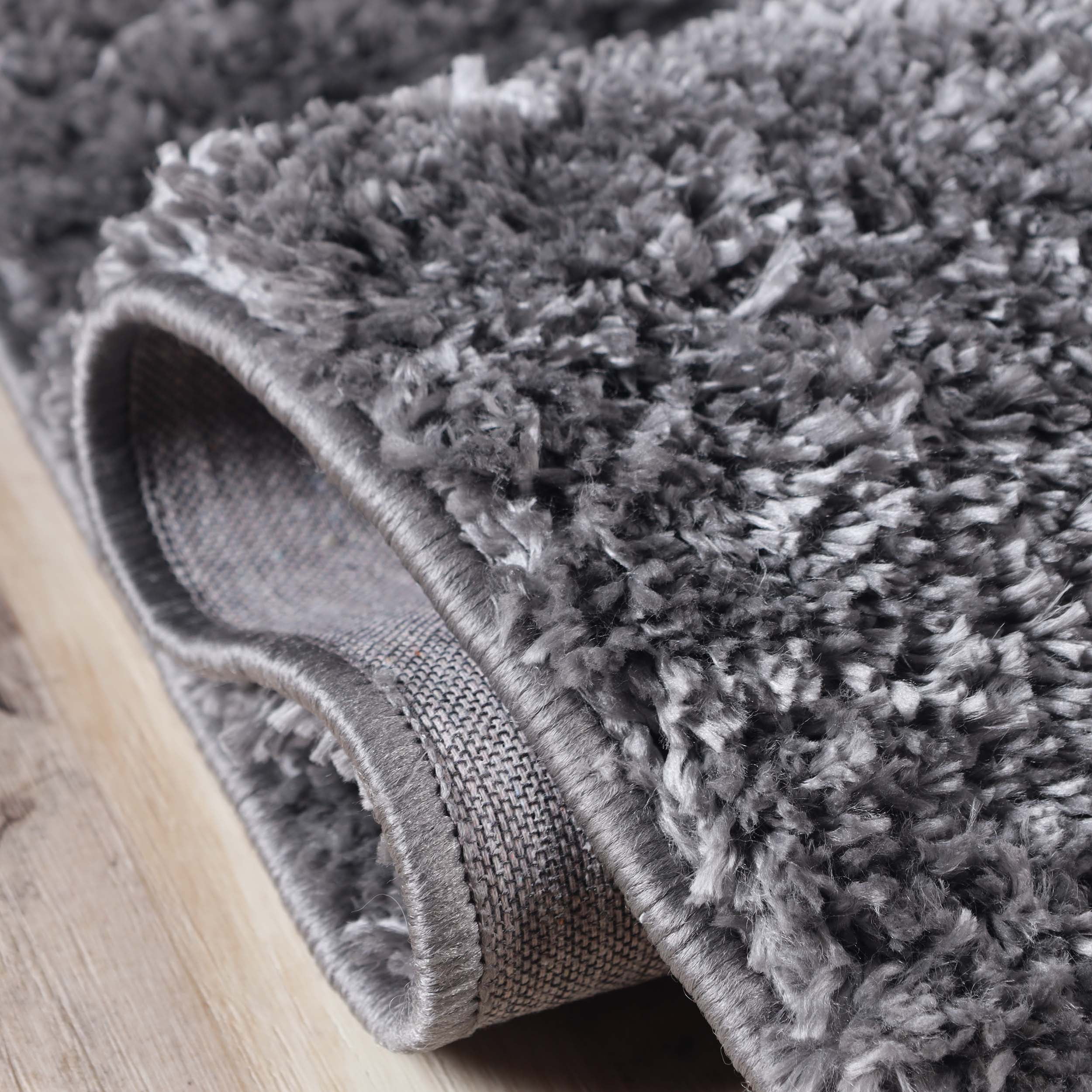 BNM Solid Indoor Shag Runner or Area Rug, 8' x 10', Grey