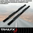 thumbnail image 3 of TrailFX Nerf Bar A1504B TFX 4 Oval Tube Side Steps; With Step Pads; 4 Inch Oval Straight; Powder Coated; Black; Mild Steel; With Welded End Caps; Rocker Panel Mount; With 5 Pins Per Pad, 3 of 3