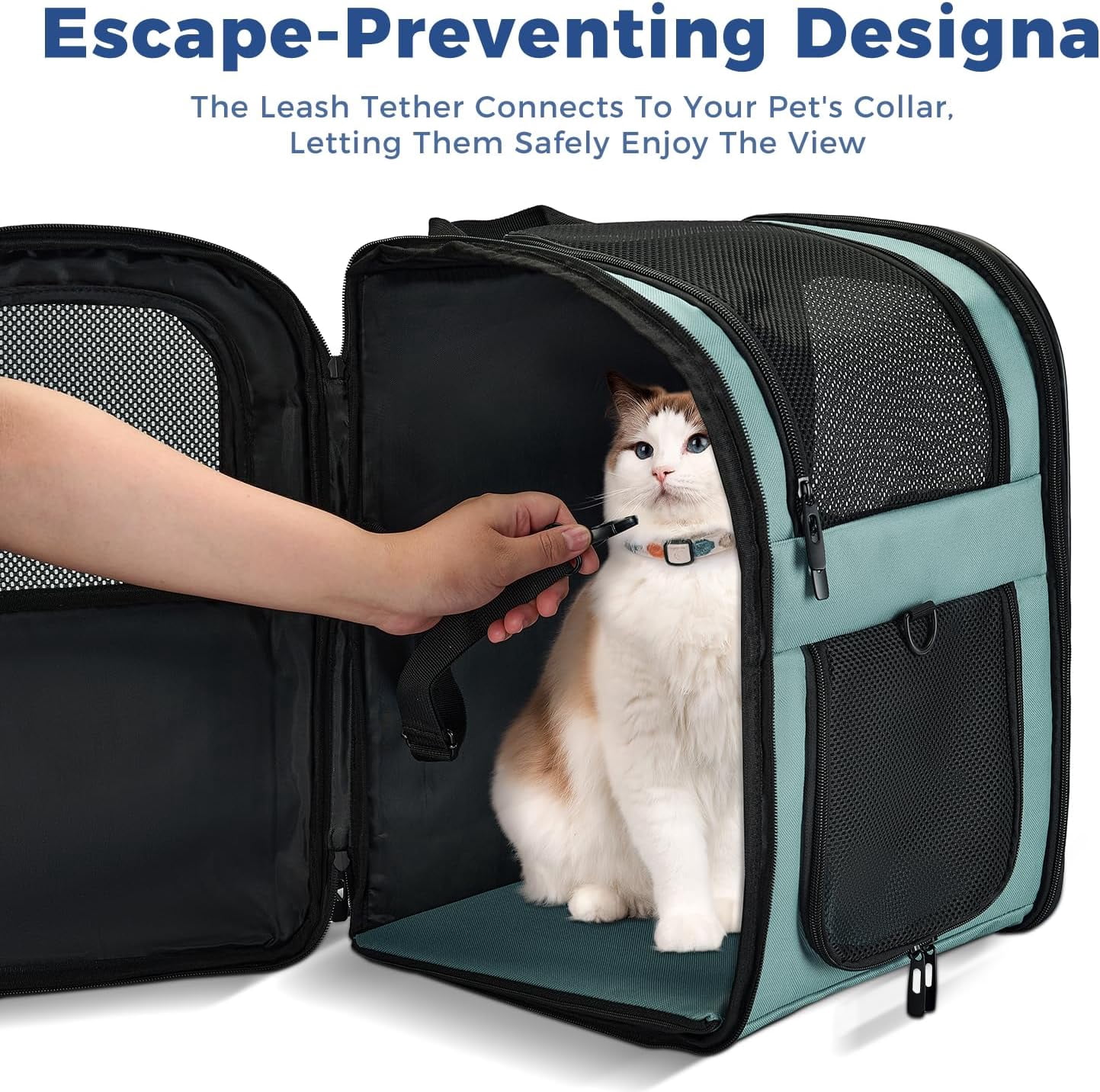 Pet Carrier Backpack for 4-18lb Cats and Dogs, Puppies, Safety Features and Cushion Back Support | for Travel, Hiking, Outdoor Use (Gray)