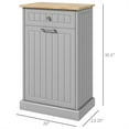 thumbnail image 2 of Tilt Out Trash Cabinet, Fluted Trash Can Cabinet, Kitchen Waste Bins with Drawer, Recycling Hideaway Garbage Can, Freestanding Trash Bin Cabinet for Kitchen Dining Living Room, 2 of 7