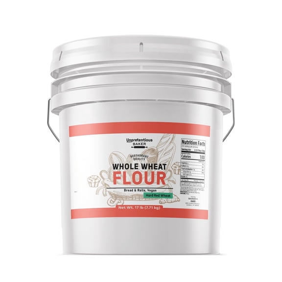 Unpretentious Whole Wheat Flour, 3.5 Gallon, Hard Red Wheat, Baking & Cookies, Breads & More