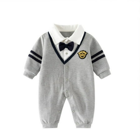 

NOKIO Boys Romper With Snap Legs Gentleman Baby Harewear Summer Short Sleeve Baby Baby Clothes Two Baby One Year Old Dress Cute Baby Playsuits With Autumn Patterns