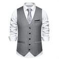 thumbnail image 2 of Qertyioot Independence Day Men Solid Fashion Retro Have Pockets Button V-neck Tanks Tops Blouse, 2 of 10