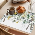 thumbnail image 3 of Placemat Set of 6 Green Eucalyptus Leaves Placemats for Dining Table Plant Yellow Daisy Washable Table Mats for Kitchen and Party Decor Indoor & Outdoor Use, 3 of 8
