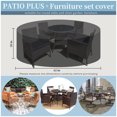 thumbnail image 2 of PATIO PLUS Garden Heavy Duty Table Covers Round with Air Vents, 420D Oxford Fabric Circular Patio Table Cover, Outdoor Garden Furniture Cover Waterproof, Windproof, Anti-UV, 62"DIAx28"H Black, 2 of 8