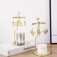 thumbnail image 4 of Rotating Candle Holder with Tray, Gold Candle Spining Metal Holder for Christmas, Valentine's Day, Party Table Decor, Gift, 4 of 4