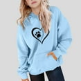 thumbnail image 4 of ATOGUTA Sweatshirts For Girls Long Sleeve Pullover Top Hoodie Kids Fall Winter Sweatshirts Size 5T-15, Light Blue, 4 of 6