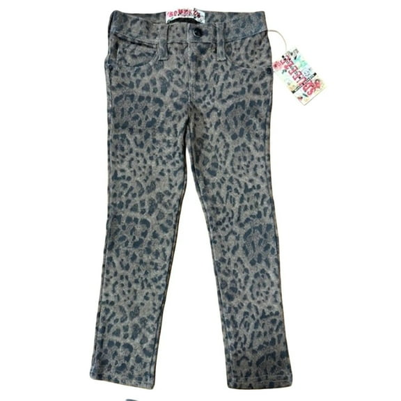 Squeeze Little Girl's Leopard Print Leggings with Pockets (size 4)