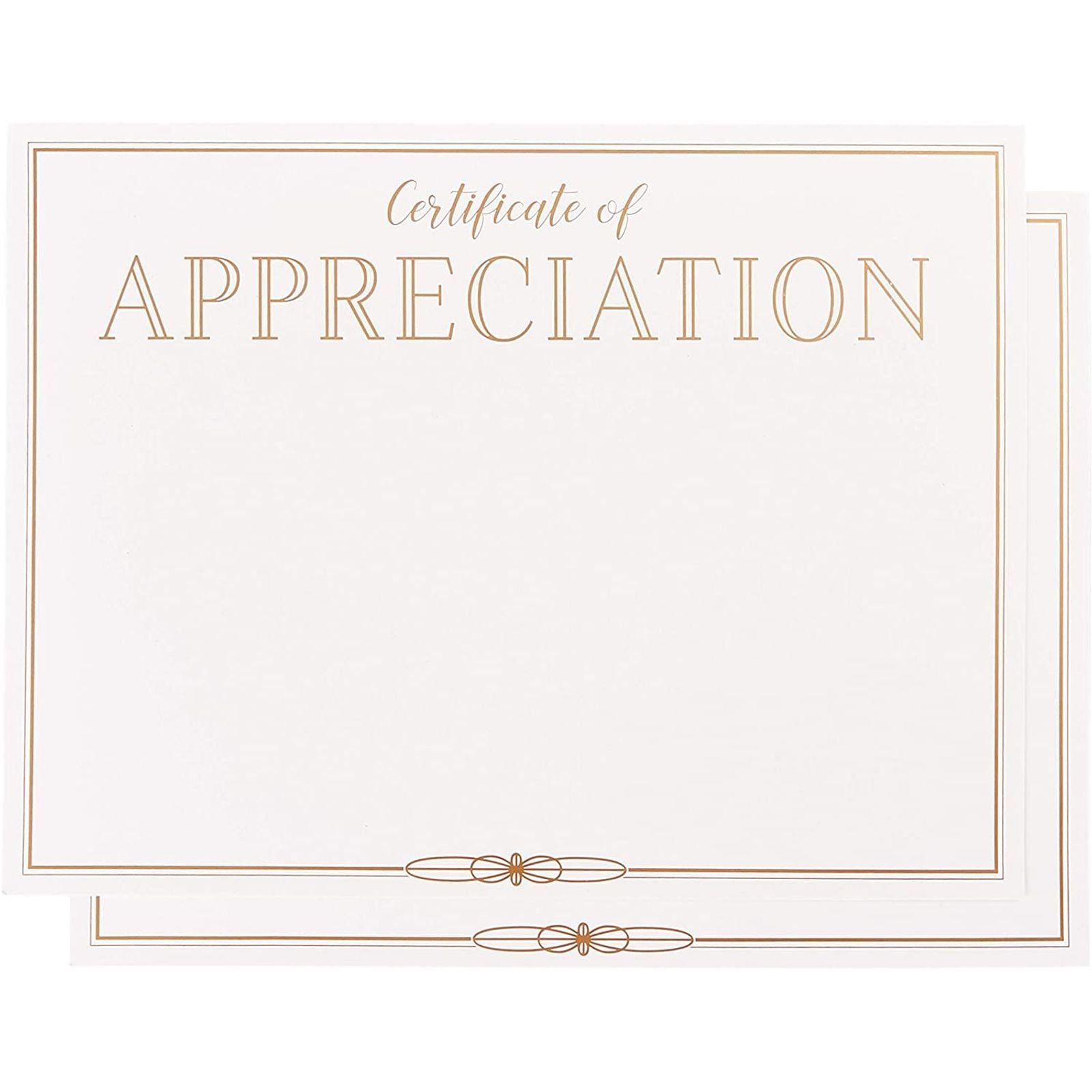 8.5 x 11 in, 48-Pack Award Certificates Certificate of Appreciation with Gold Foil Border