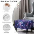 thumbnail image 6 of Xoenoiee Jellyfish Bubble Print Ottoman Cover Rectangle Folding Storage Ottoman Slipcovers Jacquard Stretch Cube Footrest Foot Stool Covers Protector with Elastic Band, S, 6 of 7