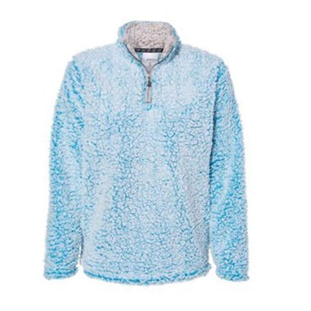 J. America B22928766 Womens Epic Sherpa Quarter-Zip Pullover, Sapphire Heather - Extra Large