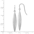 thumbnail image 3 of 14K White Gold Brushed Pointed Oval Dangle French Hook Earrings TL1161, 3 of 3