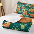 thumbnail image 4 of Erosebridal Jungle Capybara Twin Quilt Set, Green Western Cactus Twin Coverlet Set, 2 Pieces, 4 of 7