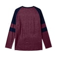 thumbnail image 6 of Aihuaihua Women's V Neck Striped Sleeve Loose Fit Long Sleeve Tunic (Red,XXXXL), 6 of 7