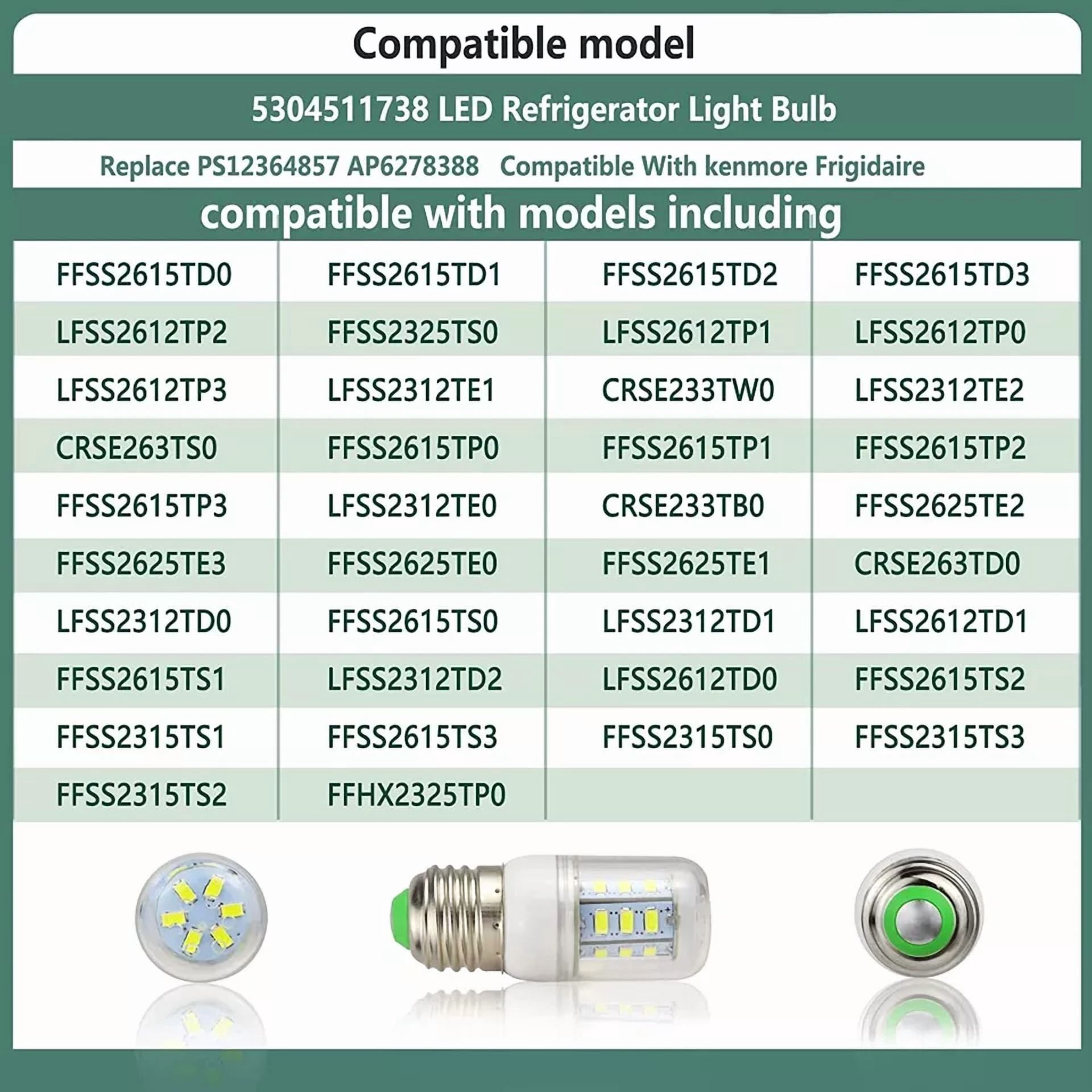 5304511738 Led Light Bulb Refrigerator For Frigidaire Electrolux Refrigerator
