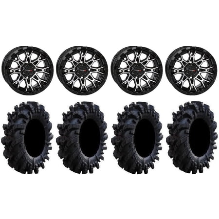System 3 ST-6 14 Wheels Black 26.5 Intimidator Tires Kawasaki Mule Pro FXT
