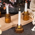 thumbnail image 4 of 3PCS Set Glass Candlestick,Stick Candle Holder,Transparent Pink Green Amber Color,Wedding Romantic Table Candle Stand,Home Decor, 4 of 10