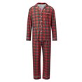 thumbnail image 2 of Christmas Family Matching Pajamas Set Plaid Long Sleeve Tops and Pants 2PCS Sleepwear Set, 2 of 8