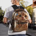thumbnail image 6 of Pofeuu Playful Cat Fisheye View Print Laptop Backpack Travel Canvas Backpack for School Lightweight and Comfortable Backpack College Backpack Schoolbag, 6 of 6