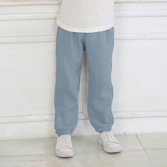 OYXSER Baby Long Bloomers Soft Cotton Linen Pants for Boys Girls, 12M-8T