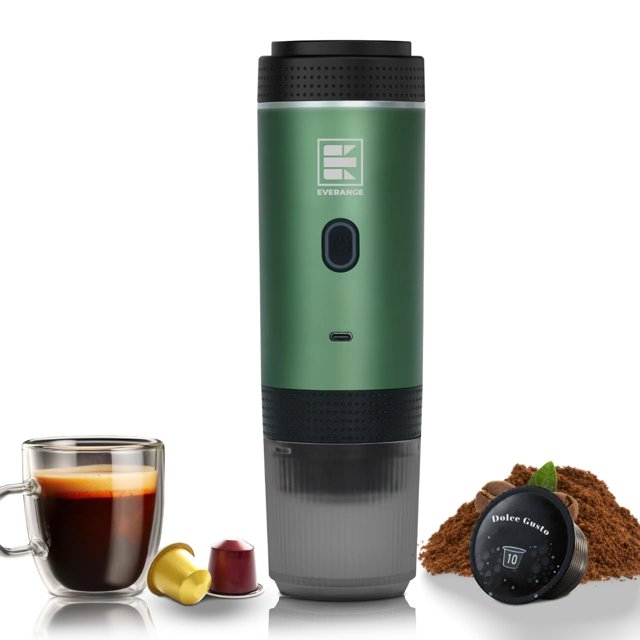 Máquina de café espresso eléctrica portátil EVERANGE, autocalentable