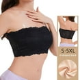 thumbnail image 4 of IWRICH Women's Floral Lace Tube Top Bandeau Strapless Bras Seamless Stretchy Chest Wrap Black XXXXXL, 4 of 4