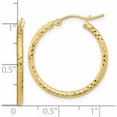 thumbnail image 4 of 10K Yellow Gold Diamond-Cut 2mm Round Tube Hoop Earrings (26.91 X 25.22) Made In Peru 10tc393, 4 of 6