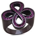 thumbnail image 1 of Alamode TK2763-10 Femmes IP Brun Foncé Bague en Acier Inoxydable avec Cristal de Qualité Supérieure en Fuchsia - Taille 10, 1 of 1
