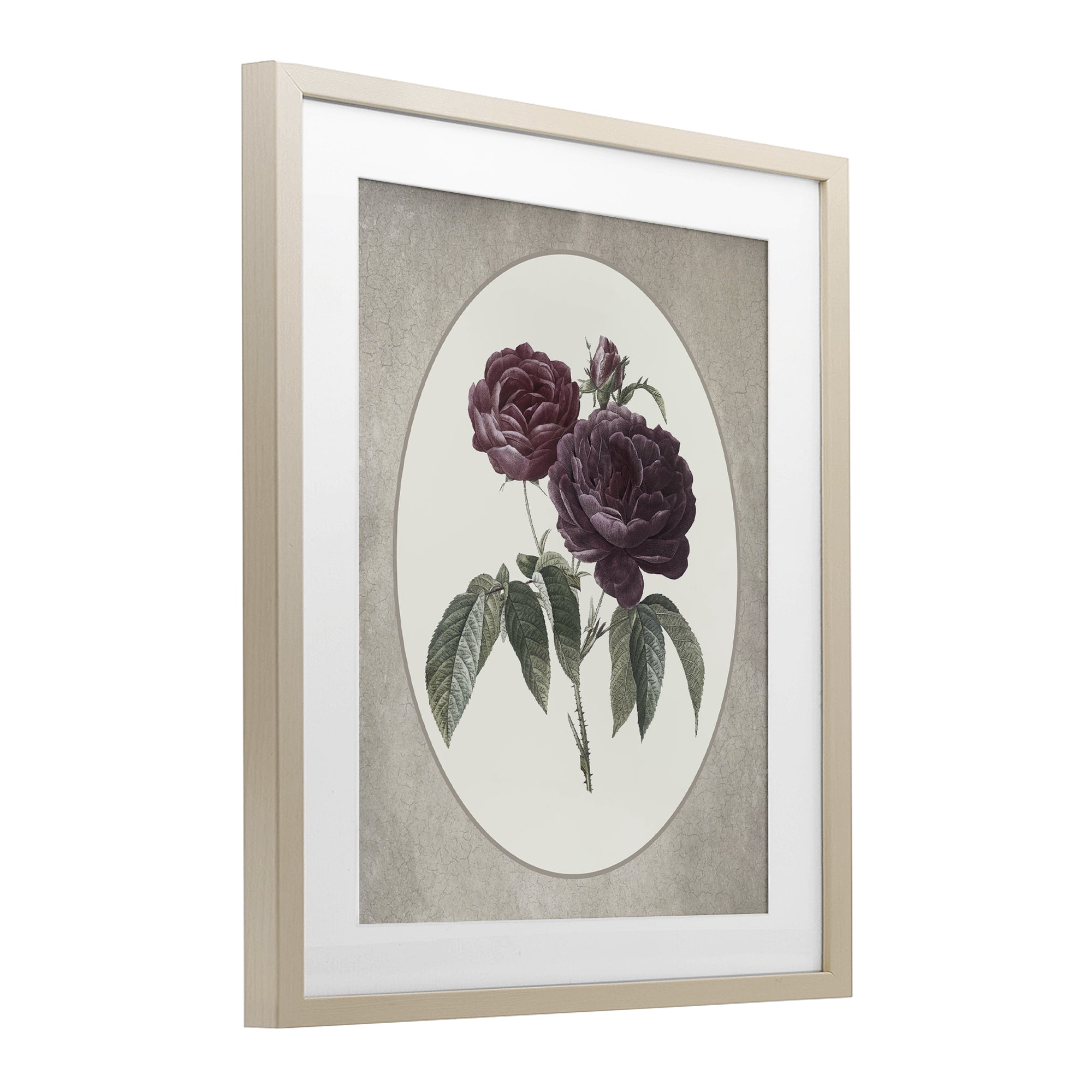 Vintage Blooms within Oval Birch Framed Print Under Glass, design by Lettered and Lined