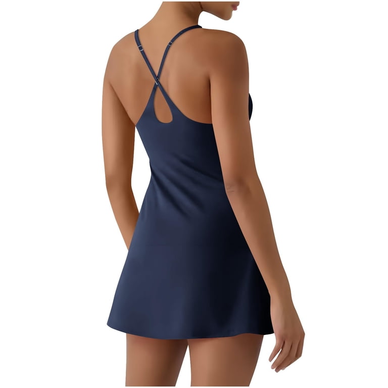 backless active dress with shorts The Ultimate Tummy Control Dress,Backless Active Shorts,Tennis Dress Easy Peezy Purple L Tight Fit NEWMD19-05-25 4505 active cross back Size:US 16