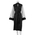 thumbnail image 3 of HAPIMO Women's Robes Soft Sleepwear Cotton Plush Robe Warm Fleece Bathrobe Ankle Length Long Winter Bath Robes Nightgown Black M, 3 of 8
