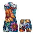 thumbnail image 4 of Yuyamidu Hippie Vintage Floral Golf Dress for Women Size XS with Built-in Shorts Active Exercise Athletic Dresses for Women Zipper Collared Sports Activewear Dress with Pockets, 4 of 7