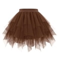thumbnail image 2 of Tulle Skirts for Women High Waisted Irregular Mesh Layered A Line Mini Tutu Skirt Elegant Puffy Fairy Skirts, 2 of 3