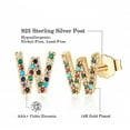 thumbnail image 2 of Initial Earrings for Women 925 Sterling Silver Post Gold Plated stud Earrings CZ Hypoallergenic Earrings for Women Jewelry Gifts, 2 of 7