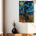 thumbnail image 4 of Dog Canvas Art Decor Creative Dog Picture for Wall Decor Van Gogh Starry Night Chinese Shar Pei Dog Poster Painting Prints for Living Room Pet Club, 4 of 6