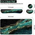 thumbnail image 3 of Keyboard Mouse Pad Set, Extended Mouse Pad+Keyboard Wrist Rest Support, Memory Foam Ergonomic Easy Typing, 3Pcs (35.4×15.7 in) Desk Pad Set for Home Office Study Game - Malachite Marble, 3 of 7